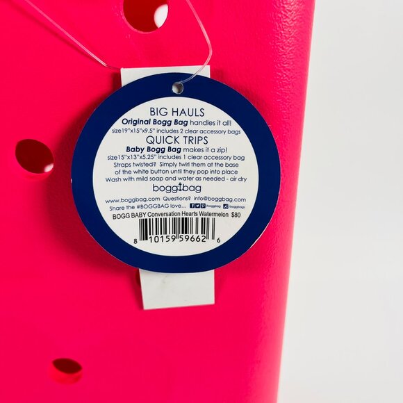 Bogg Baby Bag 'Conversation Hearts Bright Red' BABY02-CHR02 One Size - Picture 5 of 5